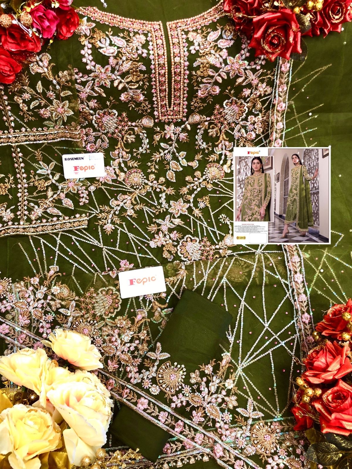 FEPIC ROSEMEEN D 5209 D PAKISTANI SUITS WHOLESALER SINGLE WITH PRICE