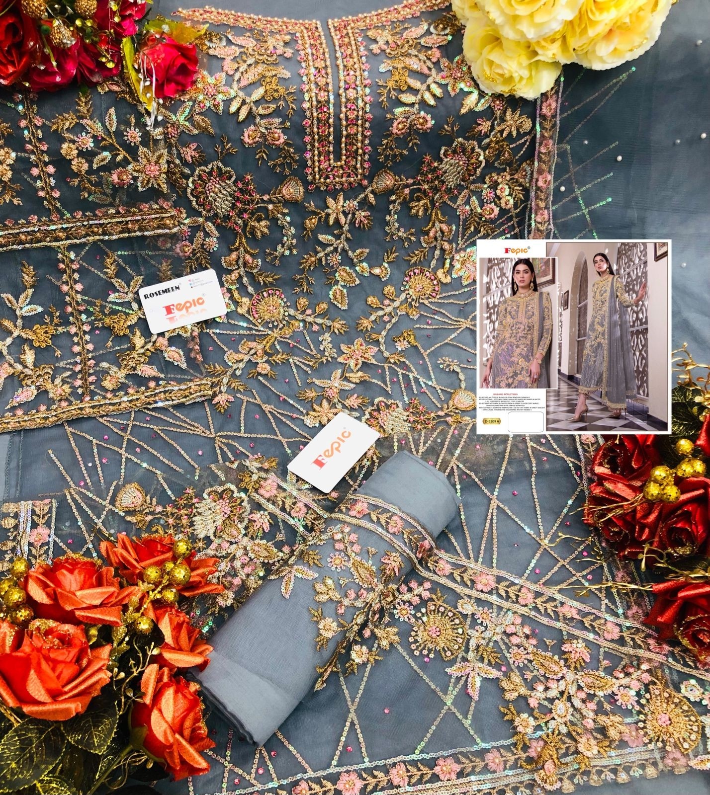 FEPIC ROSEMEEN D 5209 A PAKISTANI SUITS WHOLESALE