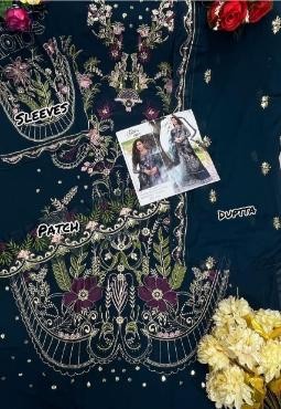 CROSS STITCH D N 746 LATEST PAKISTANI DRESS WITH GEORGETTE