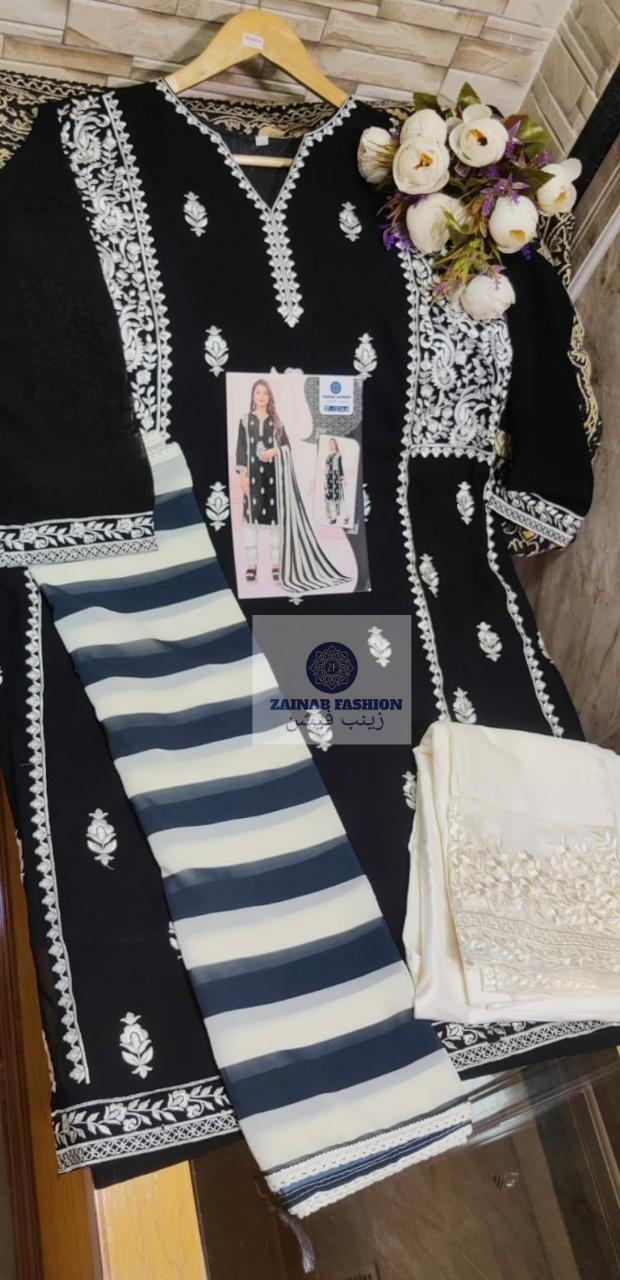 ZAINAB FASHION READYMADE COLLECTION VOL 11 D NO 1204 A  BLACK PAKISTANI KURTIS