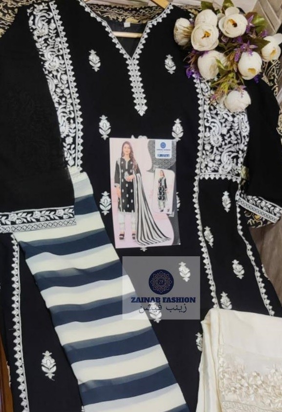 ZAINAB FASHION READYMADE COLLECTION VOL 11 D NO 1204 A  BLACK PAKISTANI KURTIS