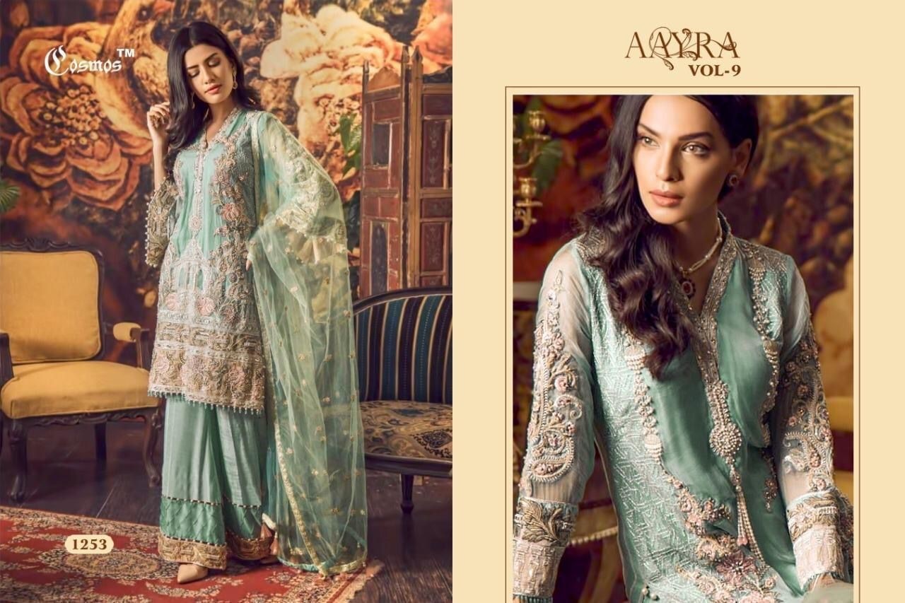COSMOS AAYRA VOL 9 GREEN 1253 PAKISTANI SUITS AVAILABLE ONLINE