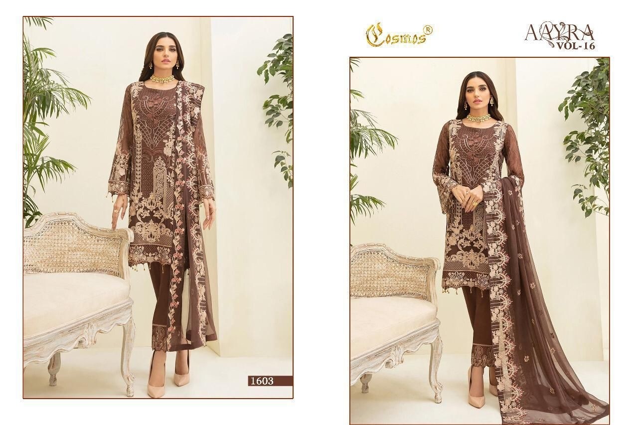 COSMOS AAYRA VOL 16 1603 PAKISTANI SUIT AVAILABLE WHOLESALE
