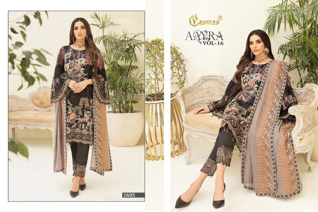 COSMOS AAYRA VOL 16 1605 PAKISTANI SUITS WHOLESALER PRICE