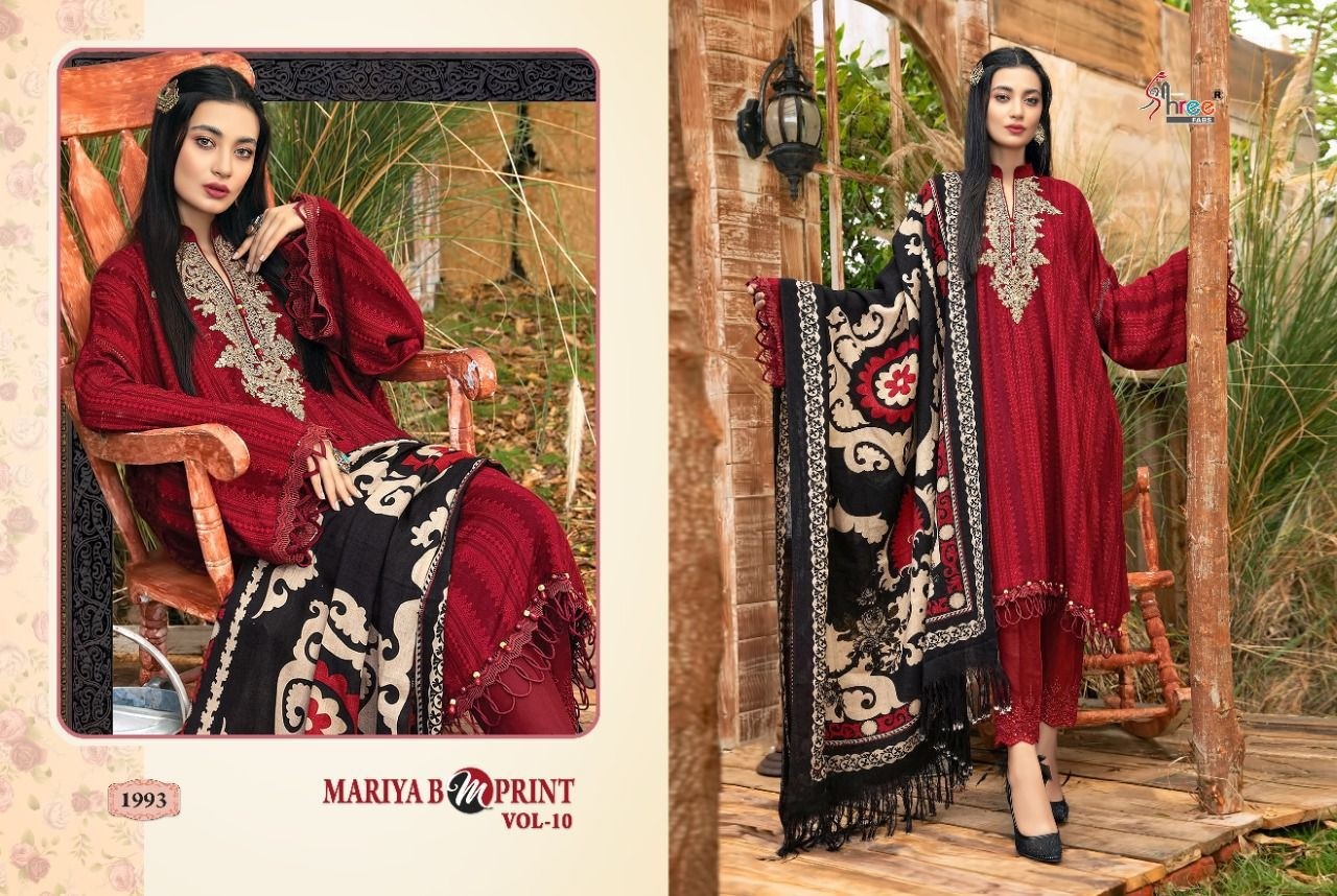 SHREE FABS MARIYA B M PRINT VOL 10 1993 STYLISH PAKISTANI SUITS