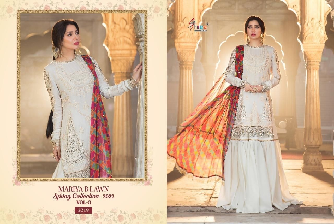 SHREE FABS MARIYA B LAWN SPRING COLLECTION 2022 VOL 3 2217 TO 2224 LATEST DESIGN SALWAR SUITS SINGLE