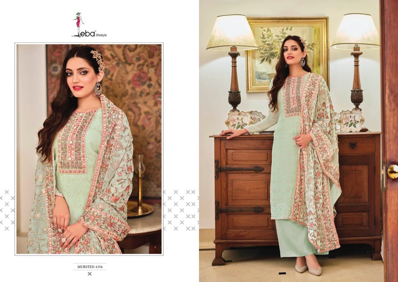 EBA LIFESTYLE MUSTARD VOL 2 MURSTED 1354 PAKISTANI DESIGNER SUITS