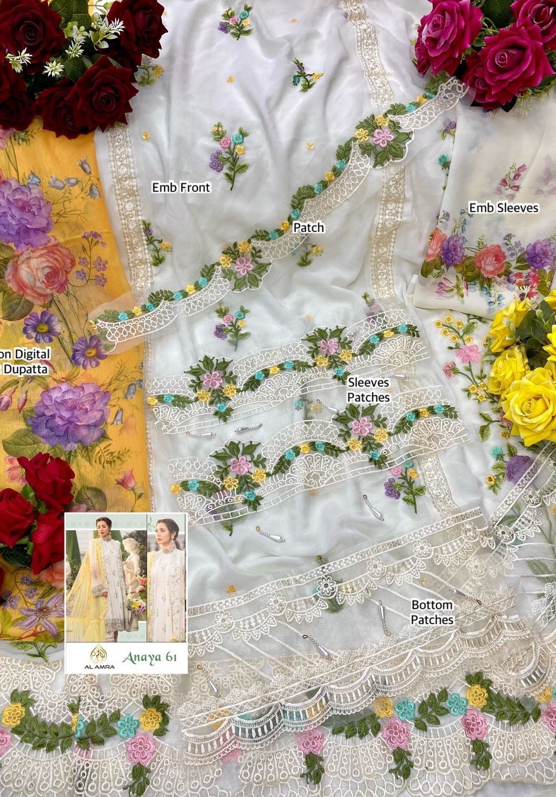 AL AMRA ANAYA 61 PAKISTANI SUITS 100% ORIGINAL QUALITY