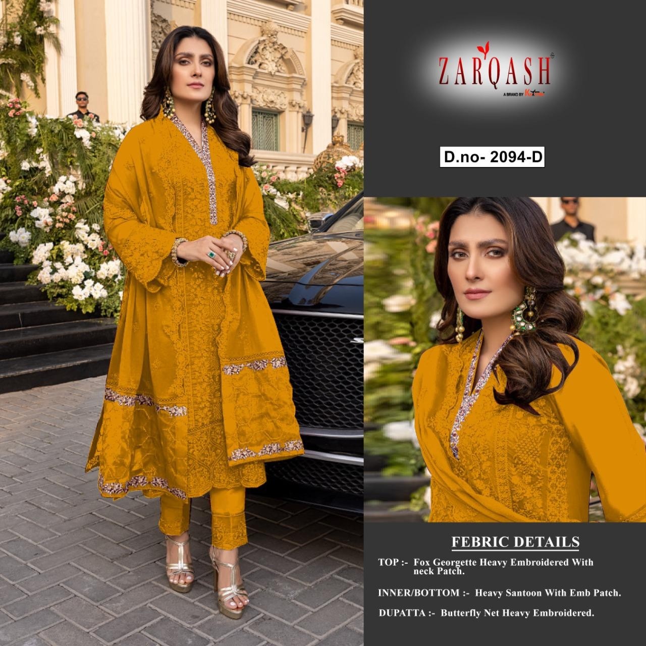 ZARQASH AZURE LUXE Z 2094 A TO Z 2094 F PAKISTANI SUITS SINGLE AVAILABLE