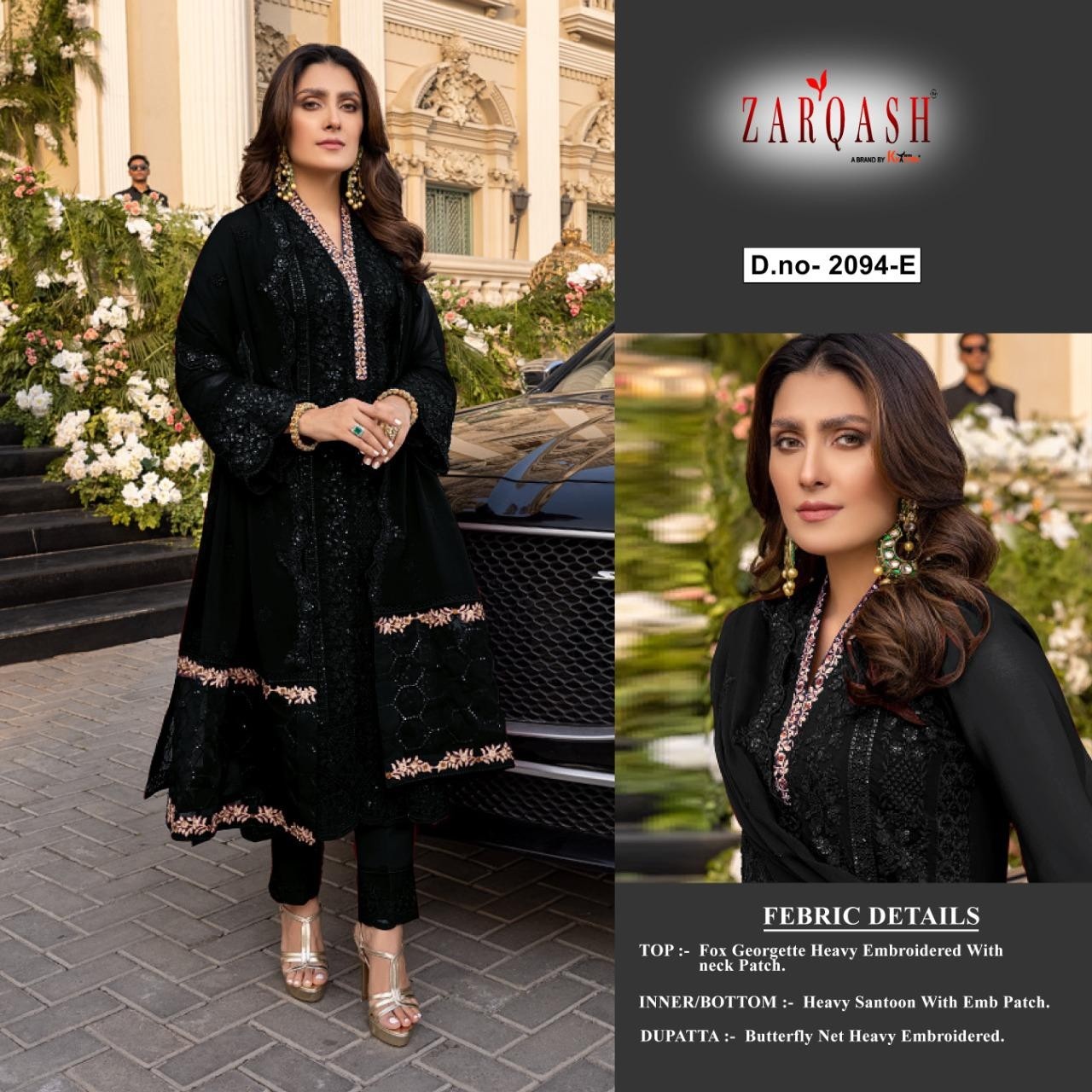 ZARQASH AZURE LUXE Z 2094 A TO Z 2094 F PAKISTANI SUITS SINGLE AVAILABLE