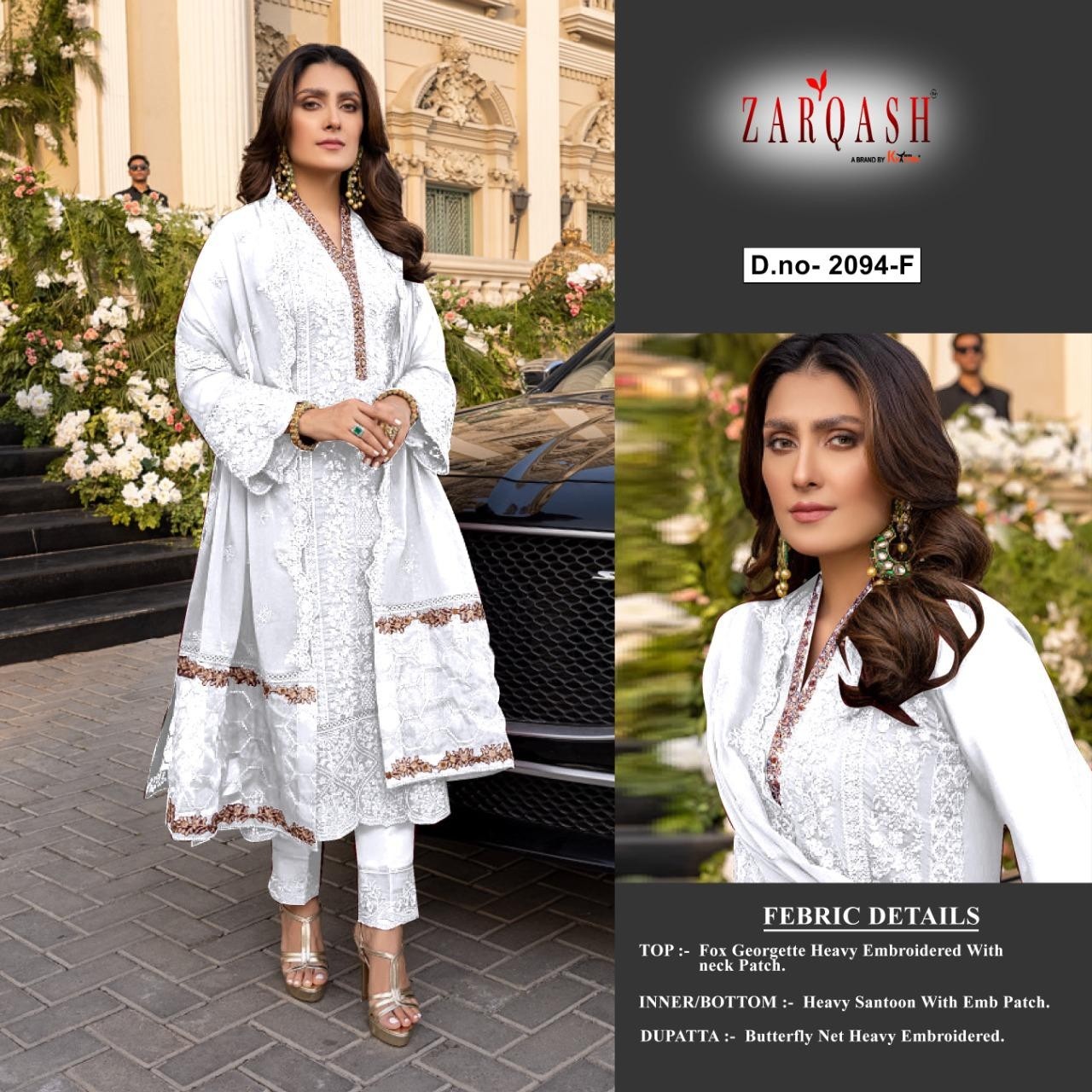 ZARQASH AZURE LUXE Z 2094 A TO Z 2094 F PAKISTANI SUITS SINGLE AVAILABLE