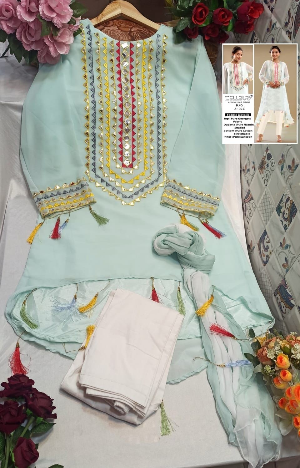 ZELLBURY FESTIVE COLLECTION Z 105 A TO Z 105 E PAKISTANI KURTIS SINGLE