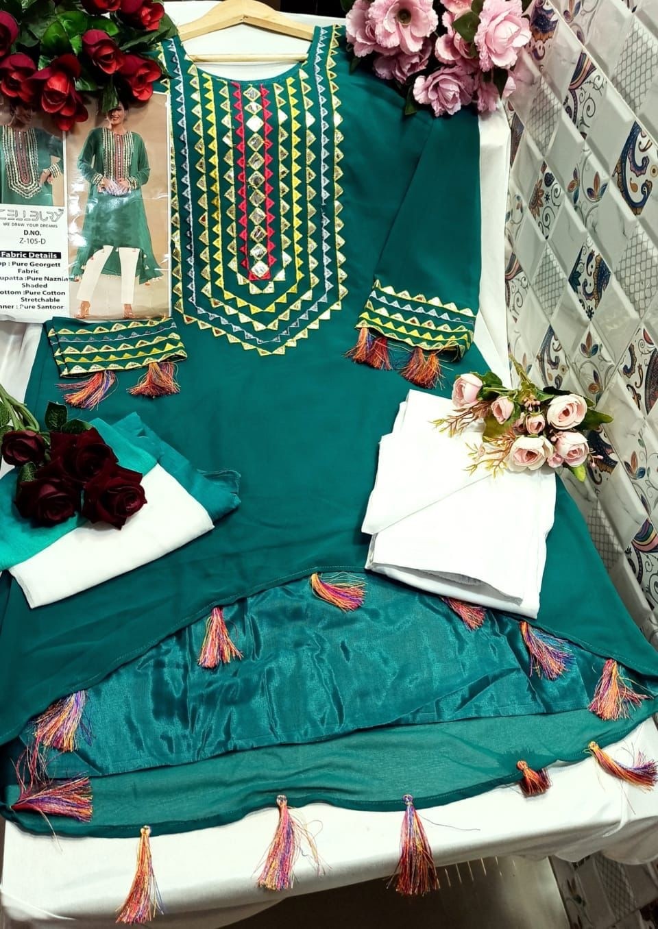 ZELLBURY FESTIVE COLLECTION Z 105 A TO Z 105 E PAKISTANI KURTIS SINGLE