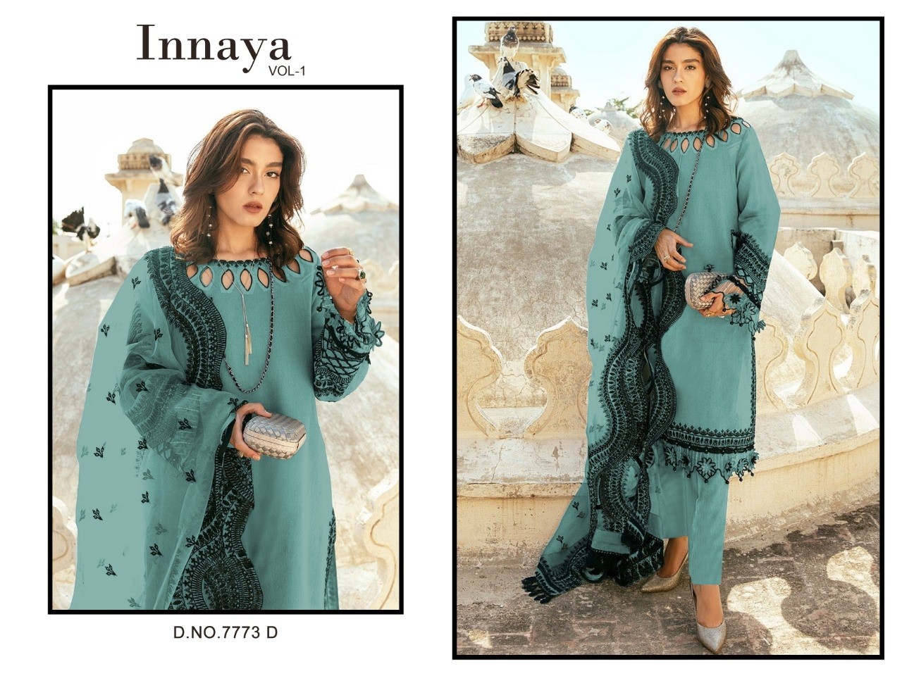 MEHBOOB TEX INNAYA VOL 1 D 7773 D KURTIS 100% ORIGINAL COTTON