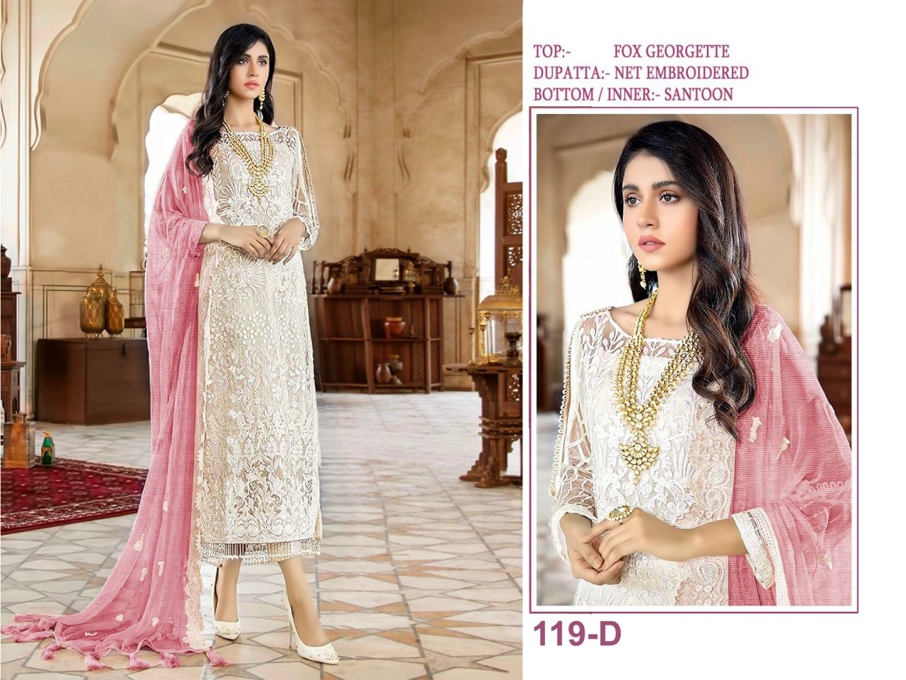 SHREE FABS 119 D PAKISTANI DESIGNER SUITS WHOLESALER SINGLE