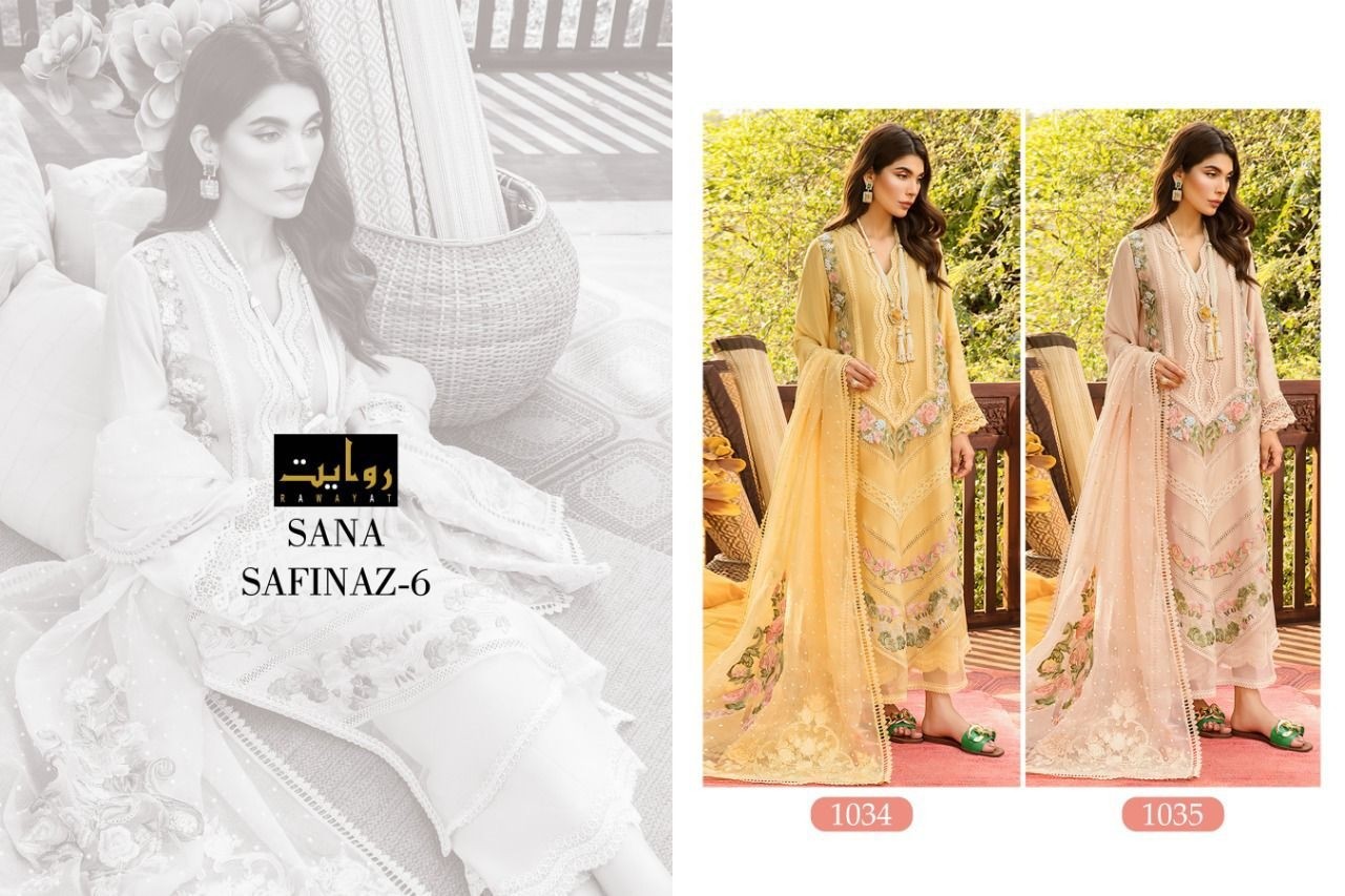 RAWAYAT SANA SAFINAZ VOL 6 1035 PINK SALWAR KAMEEZ DESIGNER SUITS
