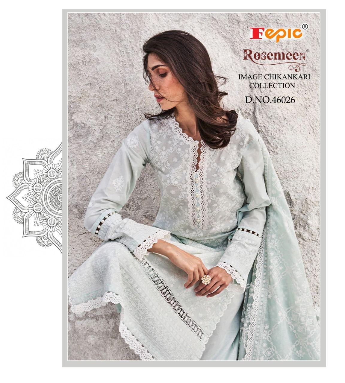 FEPIC ROSEMEEN IMAGE CHIKANKARI COLLECTION 46026 CATALOGUE SALWAR KAMEEZ