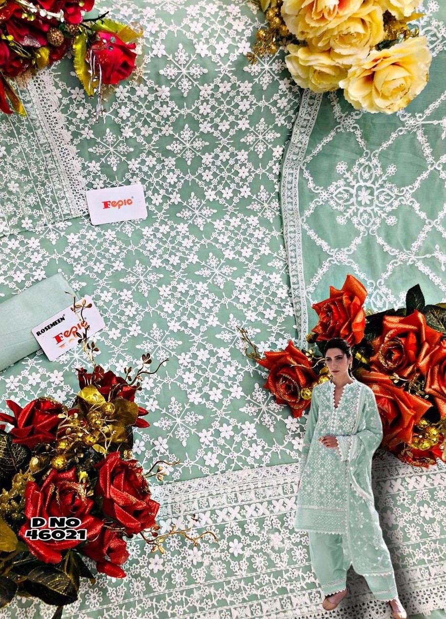 FEPIC ROSEMEEN IMAGE CHIKANKARI COLLECTION 46021 NEW CATALOGUE