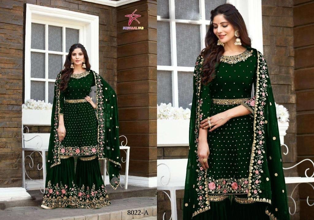 MISHAAL FAB 8022 A HIT DESIGN KAMEEZ PLAZO 