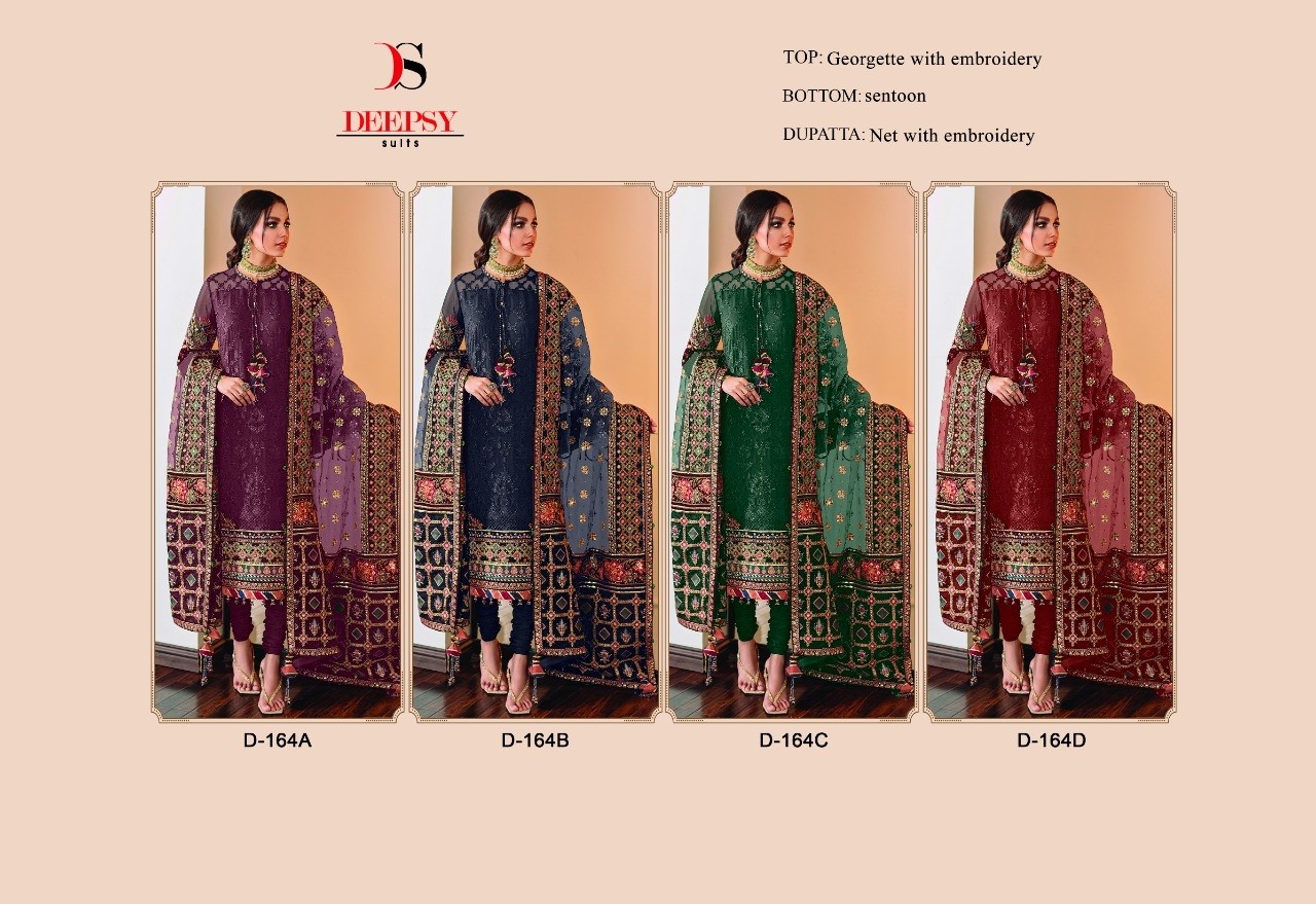DEEPSY SUITS D 164C RED PAKISTANI DESIGNER SUITS DEALER
