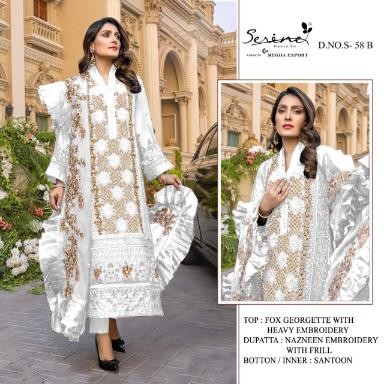 SERINE S 58 B SERIES WHITE PAKISTANI SUITS WHOLESALE