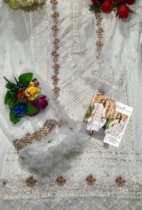 SERINE S 58 B SERIES WHITE PAKISTANI SUITS WHOLESALE