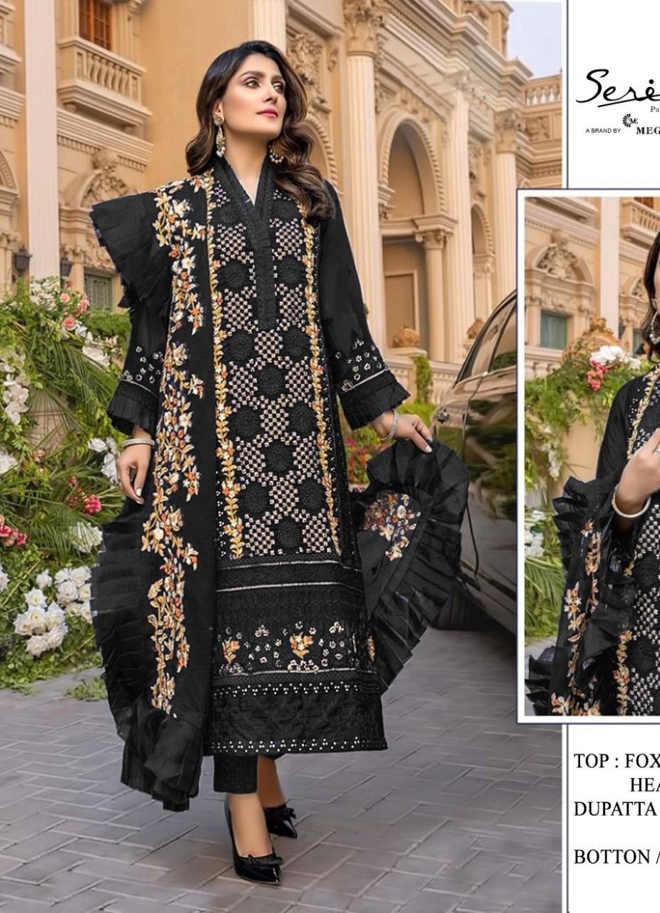 SERINE S 58 D SERIES BLACK PAKISTANI SUITS WHOLESALE BY SINGLE