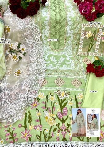 MUSHQ SHRADDHA DESIGNER M 138 B GREEN PAKISTANI SUITS BEST WHOLESALER 