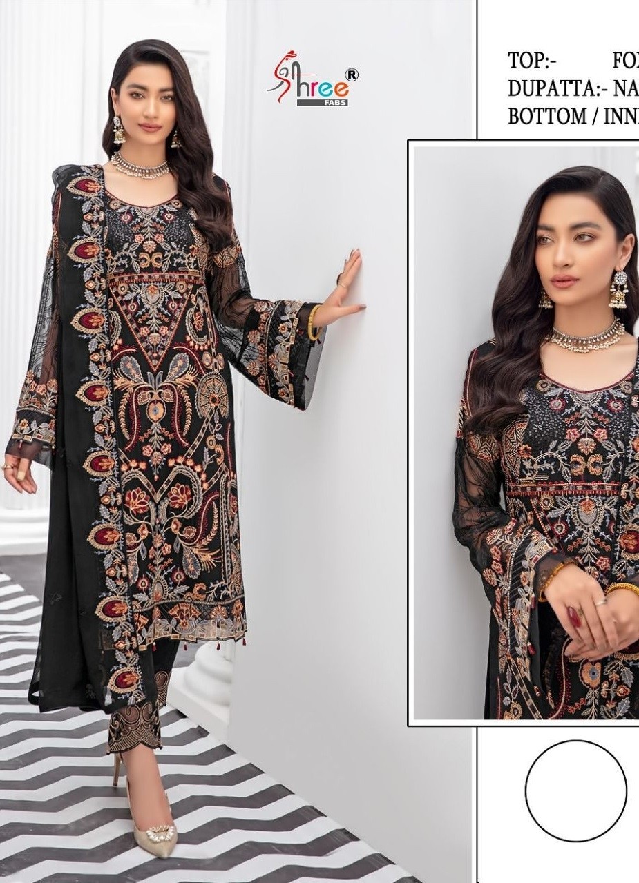 SHREE FABS K 1580 BLACK SUITS PAKISTANI COLLECTION