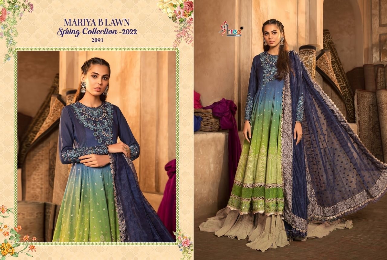 SHREE FABS MARIYA B LAWN SPRING COLLECTION 2022 SERIES 2091 PAKISTANI SALWAR KAMEEZ