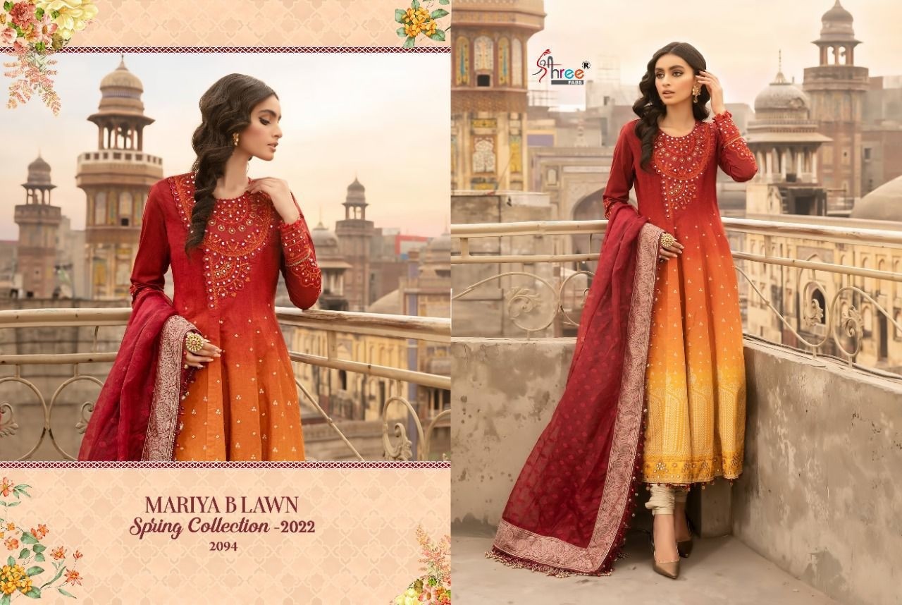 SHREE FABS MARIYA B LAWN SPRING COLLECTION 2022 SERIES 2094 PAKISTANI SALWAR KAMEEZ WHOLESALER
