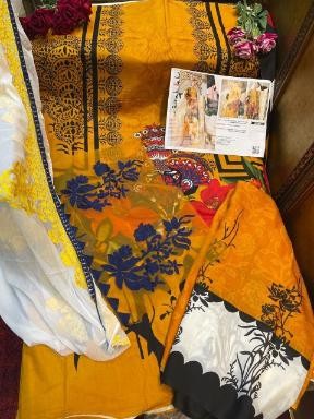 ZUNAIRAH FABS ZF 20 LUXURY EMBROIDERIED COLLECTION YELLOW COTTON DRESS