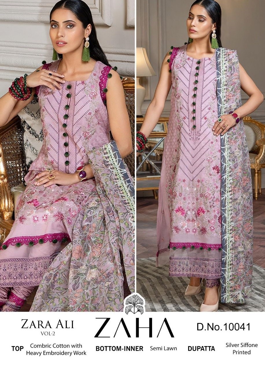 ZAHA 10041 ZARA ALI VOL 2 PAKISTANI SALWAR KAMEEZ WHOLESALE
