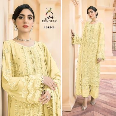 RUNGREZ 1015 C YELLOW PAKISTANI SALWAR KAMMEZ