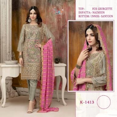 SHREE FABS K 1413 A PAKISTANI DESIGNER SUITS