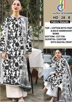 HAZRA DESIGNER HD 28 B WHITE EDITION HIT DESIGN PAKISTANI SUITS