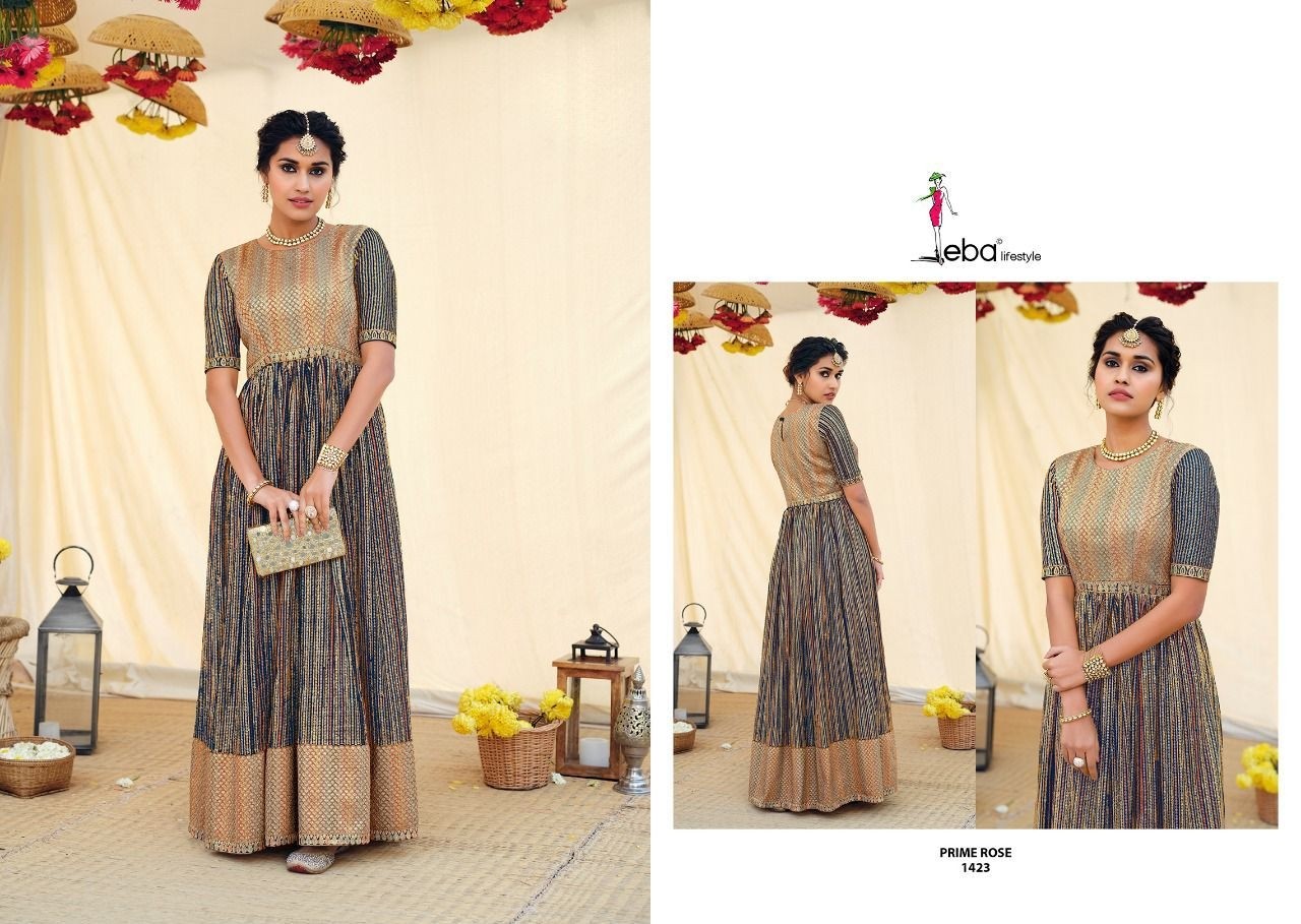 EBA LIFESTYLE 1423 PRIME ROSE 6 PAKISTANI SUITS WHOLESALER 