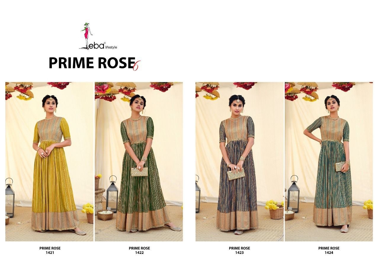 EBA LIFESTYLE 1423 PRIME ROSE 6 PAKISTANI SUITS WHOLESALER 