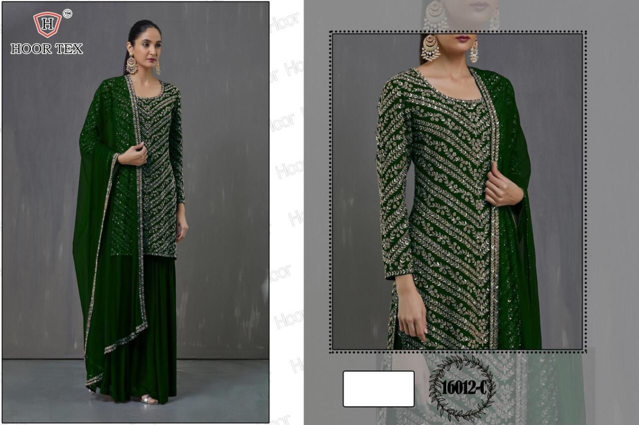 HOOR TEX 16012 B NAFIZA COLOUR GOLD VOL 16 GREEN PAKISTANI SALWAR KAMEEZ 