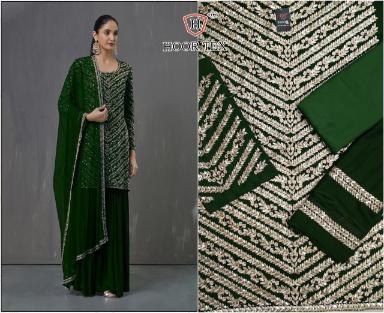 HOOR TEX 16012 B NAFIZA COLOUR GOLD VOL 16 GREEN PAKISTANI SALWAR KAMEEZ 