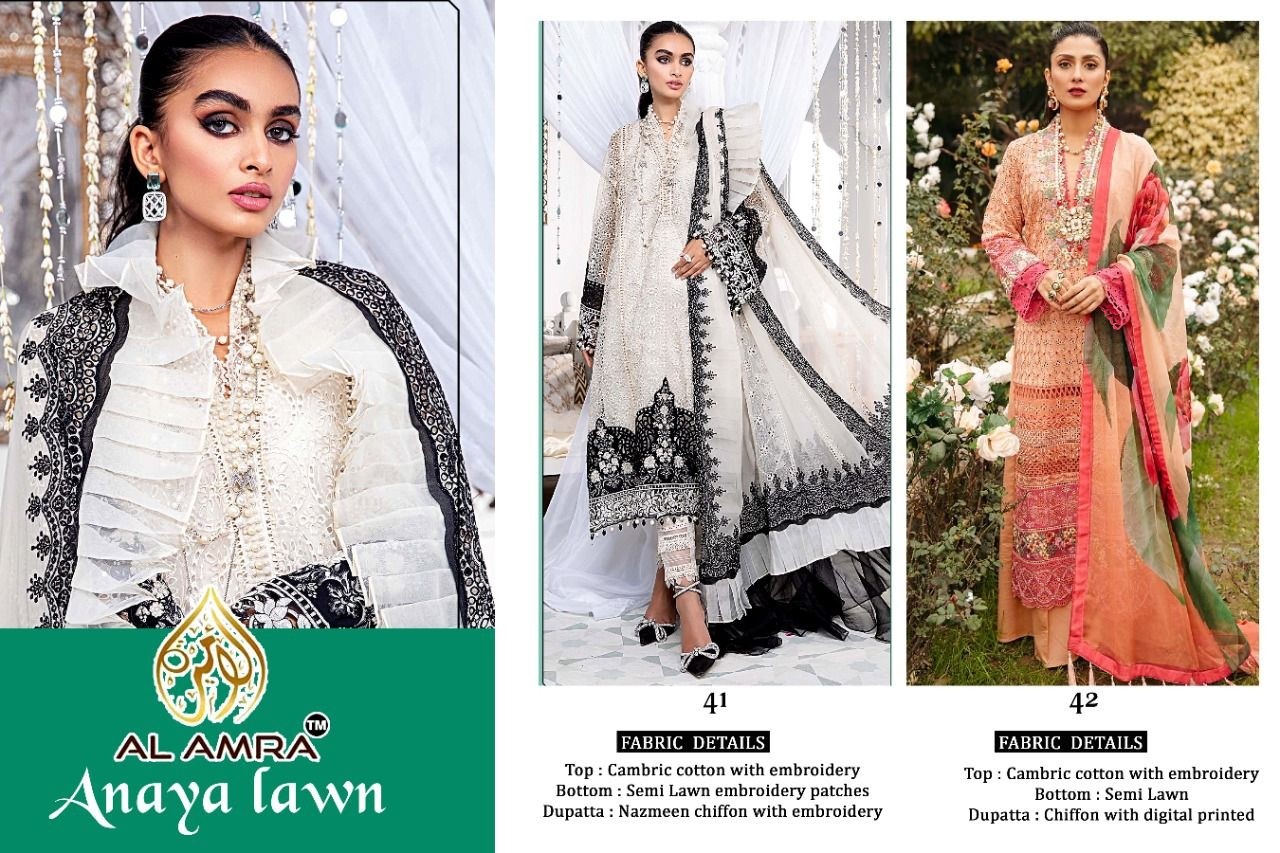 AL AMRA ANAYA LAWN 41 NEW DRESS PAKISTANI SALWAR KAMEEZ BY ONLINE