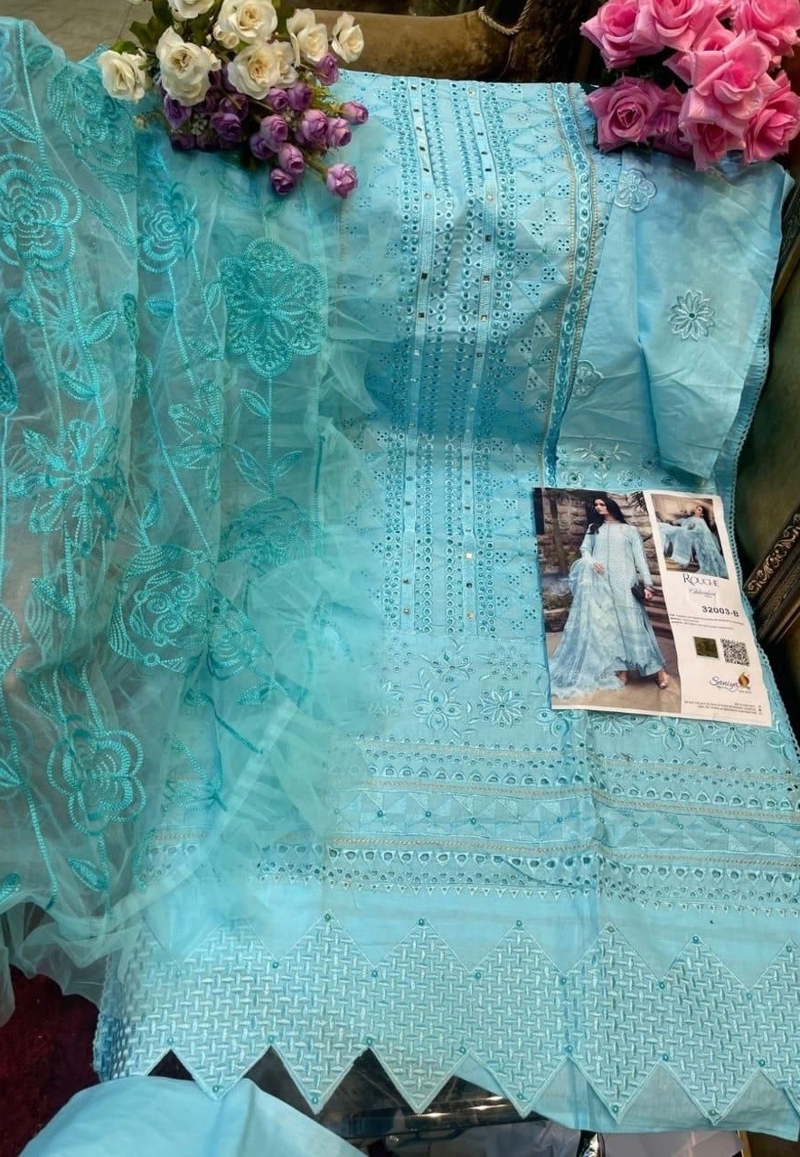 SANIYA TRENDZ ROUCHE CHIKANKARI EDITION 32003 B PAKISTANI SUITS