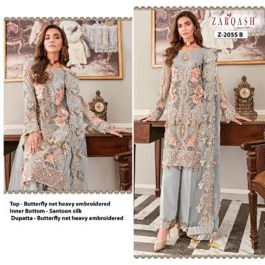 ZARAQASH ANGELICA Z 2055 B GREY PAKISTANI SALWAR KAMEEZ WITH PRICE
