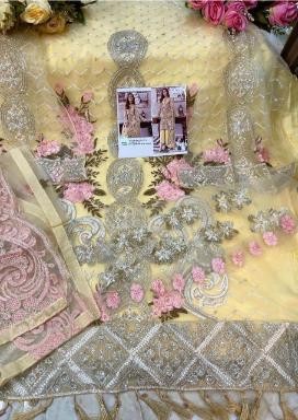ZARAQASH ANGELICA Z 2055 D YELLOW PAKISTANI SALWAR KAMEEZ