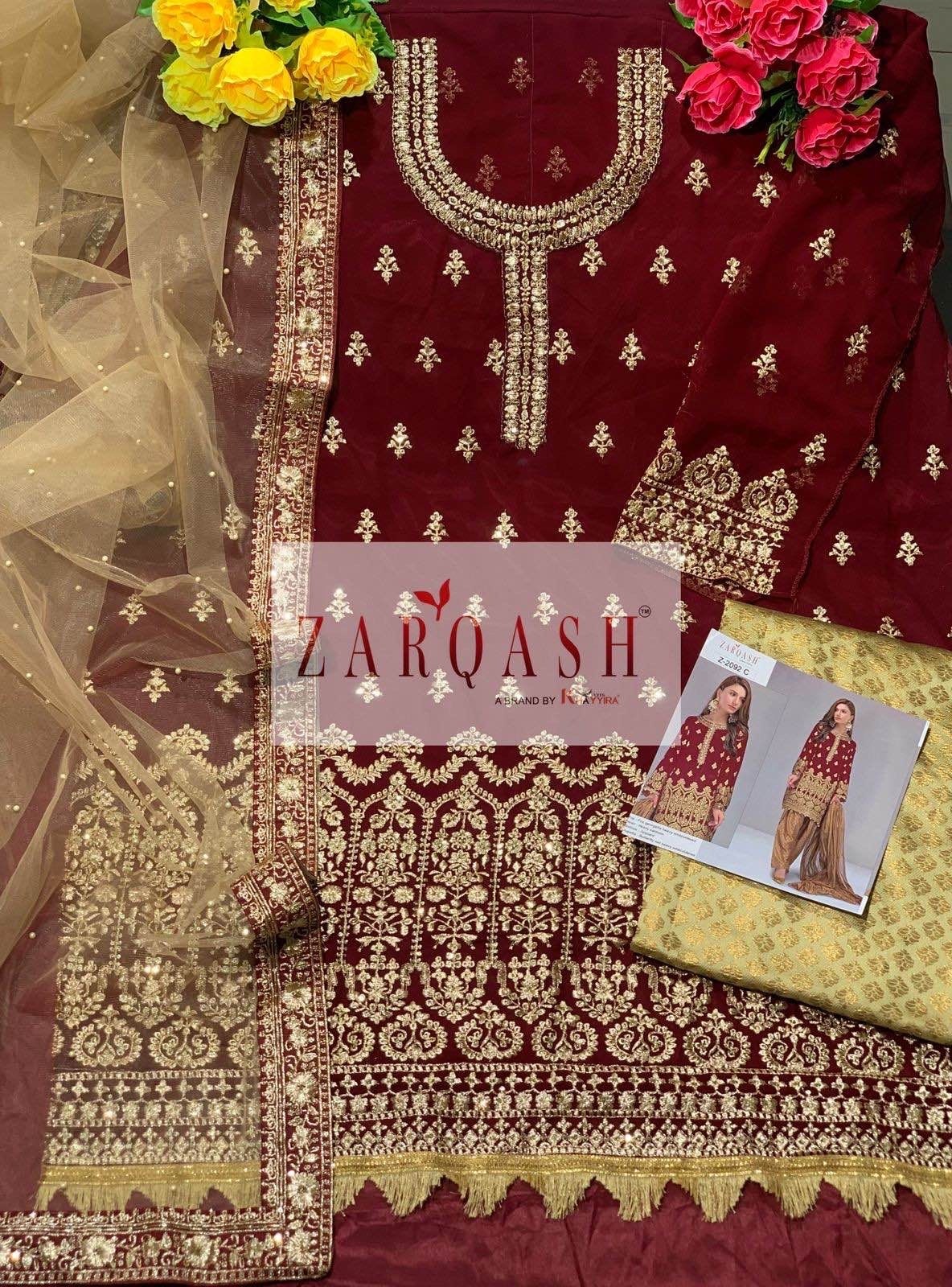 ZARAQASH MARIYA B ROYAL SOIREE Z 2092 C LATEST PAKISTANI SALWAR KAMEEZ ONLINE