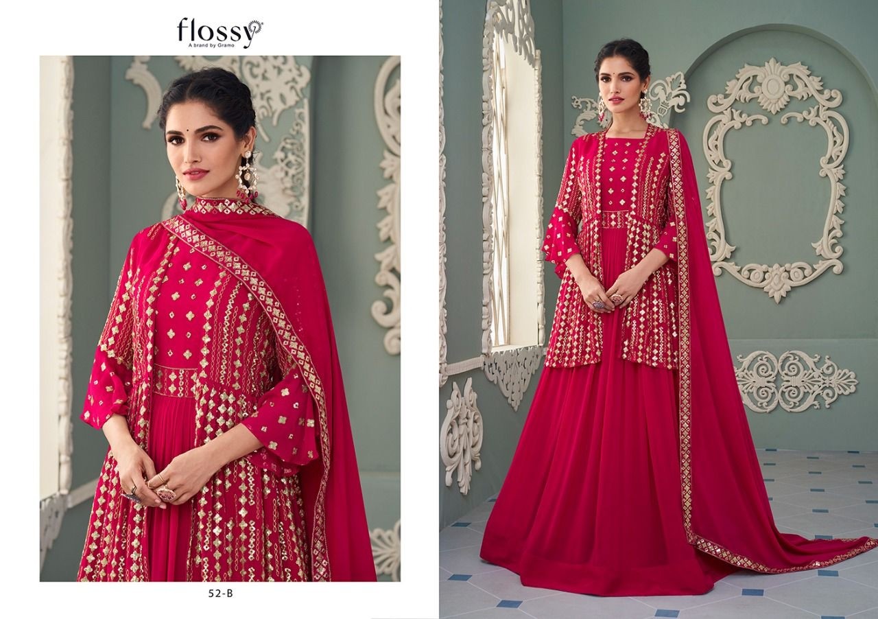 FLOSSY 52 A TO 52 D NAKSH COLOUR PLUS VOL 2 PAKISTANI SUITS SINGLE WITH PRICE