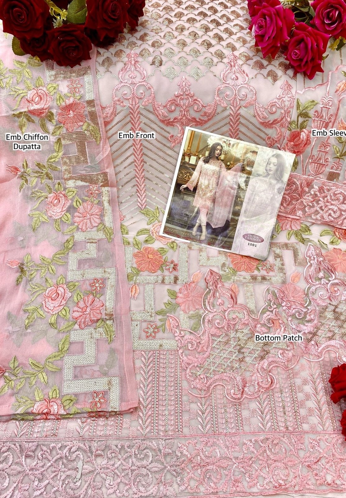 HUDA FASHION 1001 PINK HIT DESIGN PAKISTANI SALWAR KAMEEZ