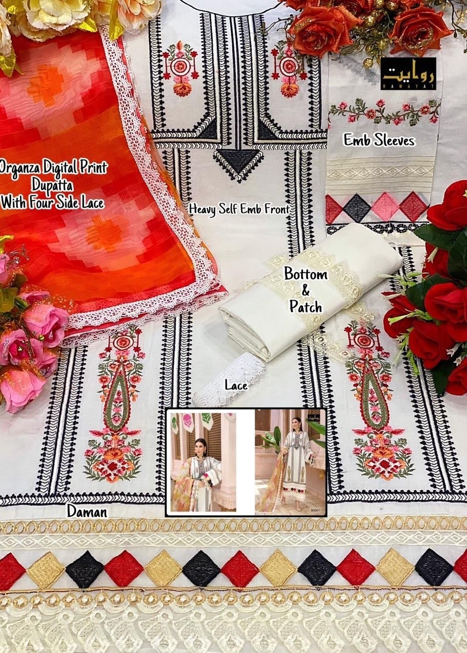 RAWAYAT CRIMSON VOL-3 80001 PAKISTANI SUITS BY ONLINE SUPPLIER