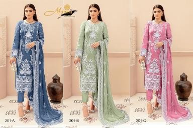 MUNISA 201 A TO 201 C PAKISTANI SALWAR KAMEEZ DEALER