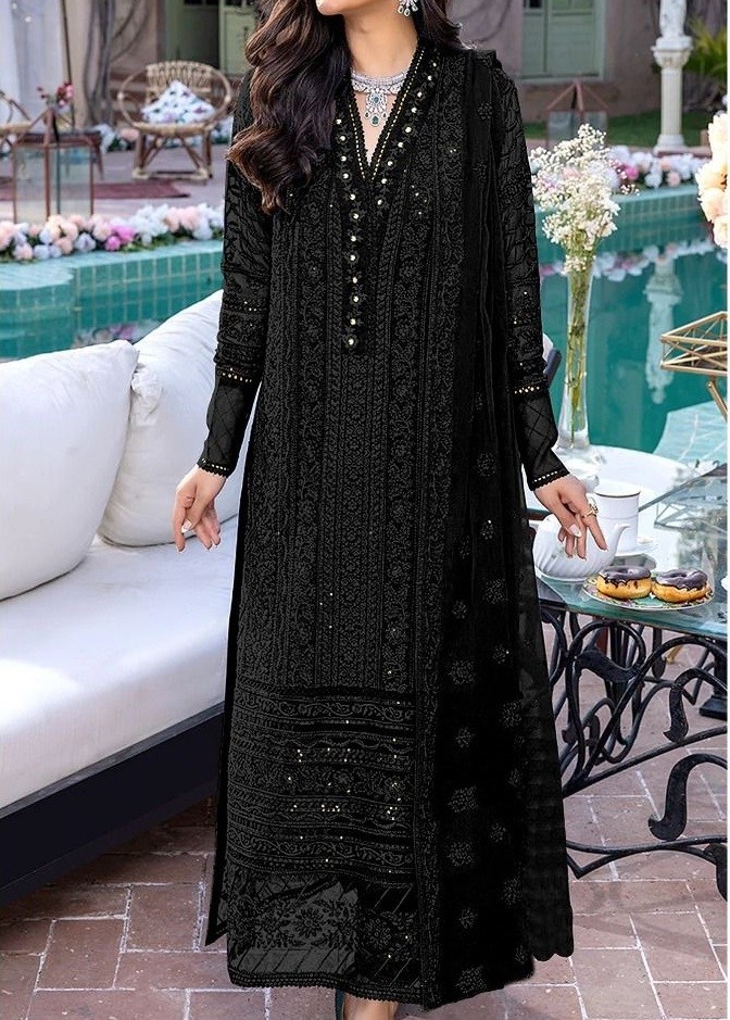 SANIYA TRENDZ ST 1078 C BLACK SALWAR KAMEEZ SINGLE WHOLESALER 
